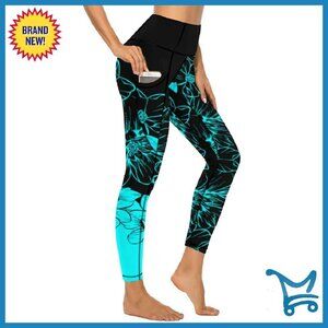 High-Waist Workout Leggings with Pockets, 4-Way Stretch Yoga Pants